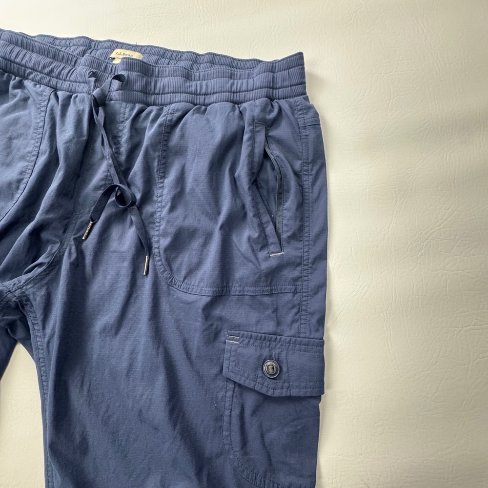 L.L. Bean Mens XL Navy Blue‎ Ripstop Cargo Pants Elastic Waist Hiking Outdoor - Picture 7 of 15